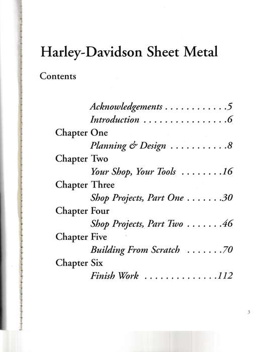 HARLEY-DAVIDSON, SHEET METAL FABRICATION: MAKE AND MODIFY FENDERS, TANKS AND SIDE COVERS