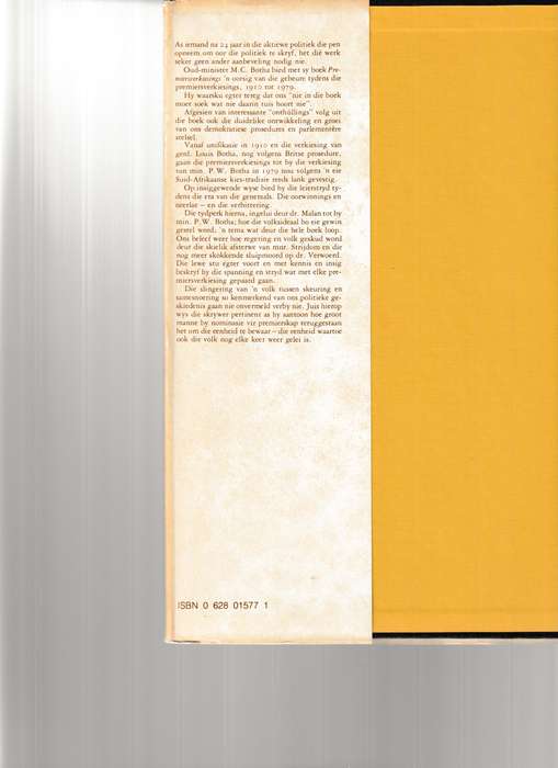PREMIERS-VERKIESINGS SEDERT 1910 deur M.VC. BOTHA