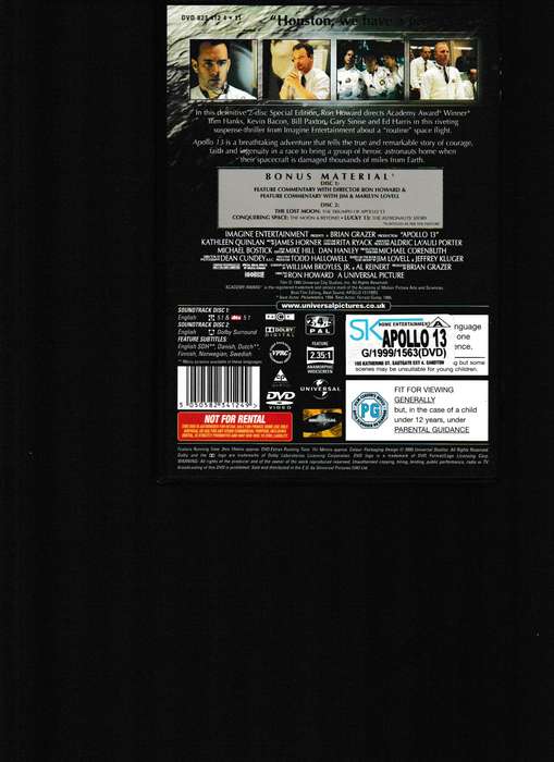 APOLLO 13 2 DISC SPECIAL EDITION DVD ON 2 DISCS.