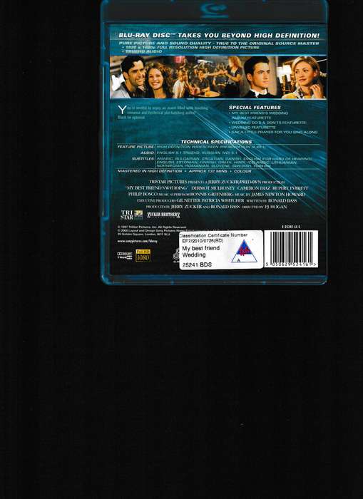 MY BEST FRIEND'S WEDDING BLU RAY