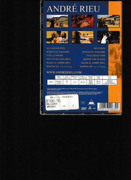 ANDRE RIEU, ROMANTIC PARADISE DVD