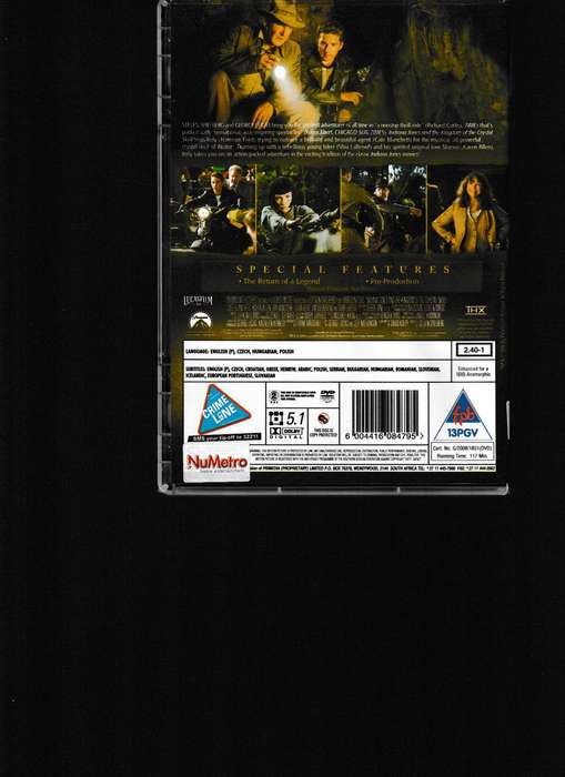 INDIANA JONES AND THE KINGDOM OF THE CRYSTAL SKULL DVD