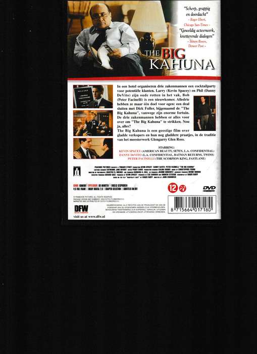 THE BIG KAHUNA DVD