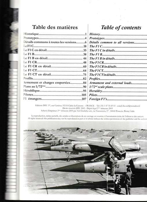 CHECK LIST NO. 1, MIRAGE F1