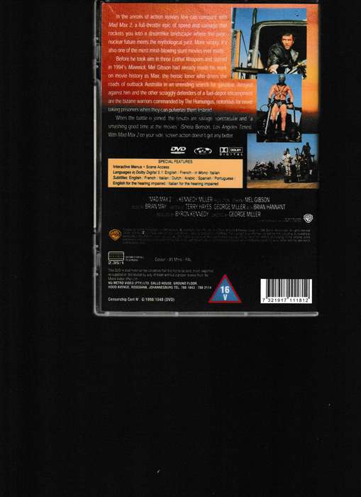 MAD MAX, THE ROAD WARRIOR DVD