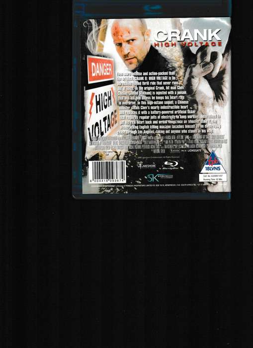 CRANK, HIGH VOLTAGE BLU RAY