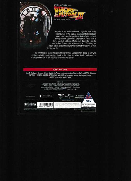 BACK TO THE FUTURE PART III DVD