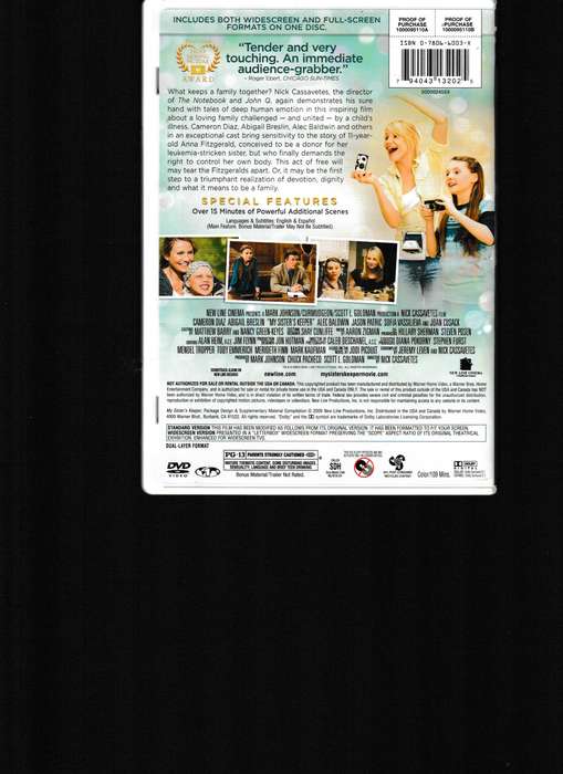 MY SISTER'S KEEPER DVD