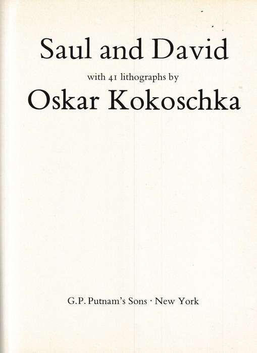 OSKAR KOKOSCHKA, LITHOGRAPHS FOR SAUL AND DAVID