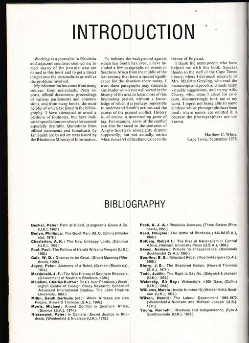 SMITH OF RHODESIA, A PICTORIAL BIOGRAPHY