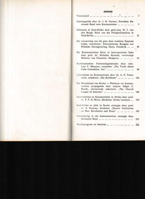 OORLOG OM DIE VOLKSIEL, INTERNASIONALE SIMPOSIUM OOR KOMMUNISME  SEPTEMBER 1966