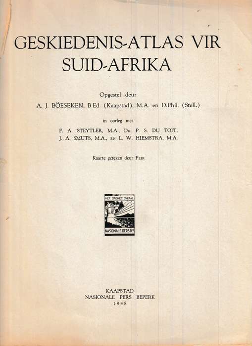 GESKIEDENIS-ATLAS VIR SUID-AFRIKA