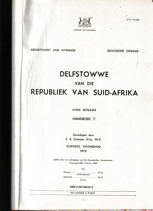 DELFSTOWWE VAN DIE REPUBLIEK VAN SUID-AFRIKA, TESAME MET VOLLEDIGE UITVOU KAARTE