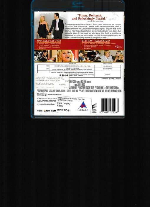 HOW DO YOU KNOW BLU RAY