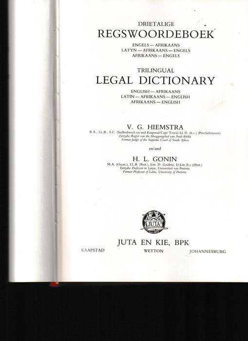 DRIETALIGE REGSWOORDEBOEK TWEEDE UITGAWE, HIEMSTRA