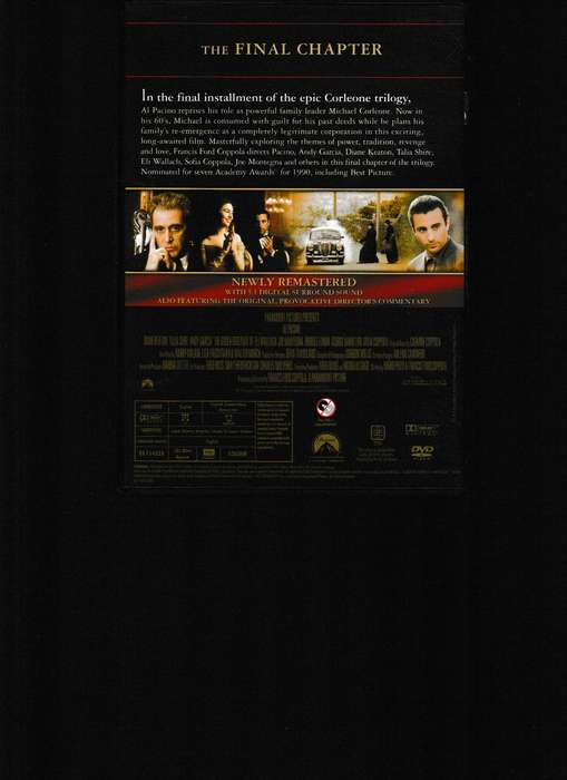 THE GODFATHER, THE COPPOLA RESTORATION, ALL 3 MOVIES PLUS 2 DVD'S WITH EXTRAS IN BOX SET