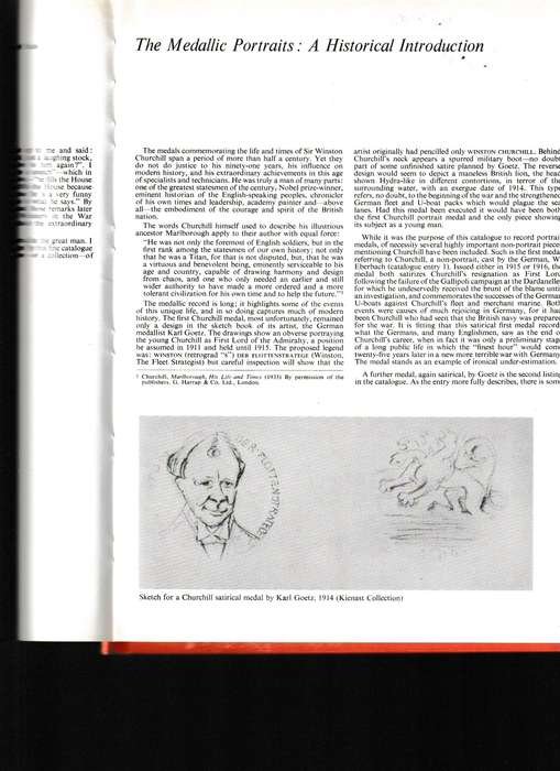 THE MEDALLIC PORTRAITS OF SIR WINSTON CHURCHILL * SIGNED* 1 ST EDITION