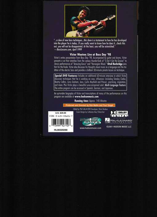 VICTOR WOOTEN, LIVE AT BASS DAY 1998 DVD