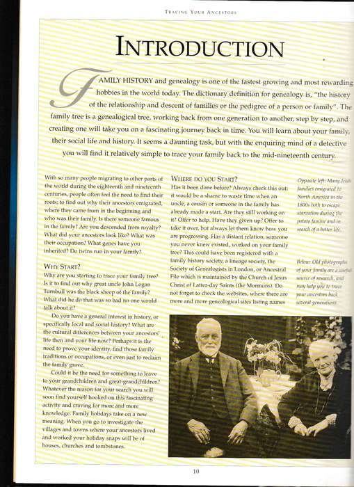 TRACING YOUR ANCESTORS, AN EASY REFERENCE GUIDE TO DRAWING UP YOUR FAMILY TREE, FREE CD