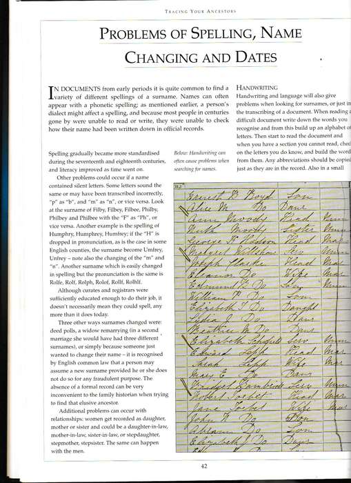 TRACING YOUR ANCESTORS, AN EASY REFERENCE GUIDE TO DRAWING UP YOUR FAMILY TREE, FREE CD