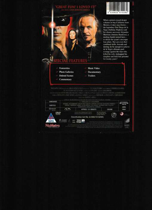 THE MASK OF ZORO, DELUX EDITION DVD