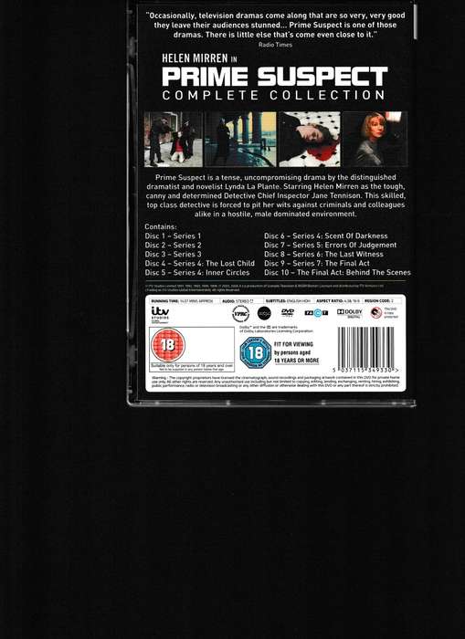 PRIME SUSPECT, COMPLETE COLLECTION 10 DISC DVD BOX SET
