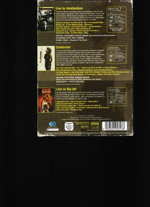TINA TURNER COLLECTOR'S EDITION, 3 DVD BOX SET