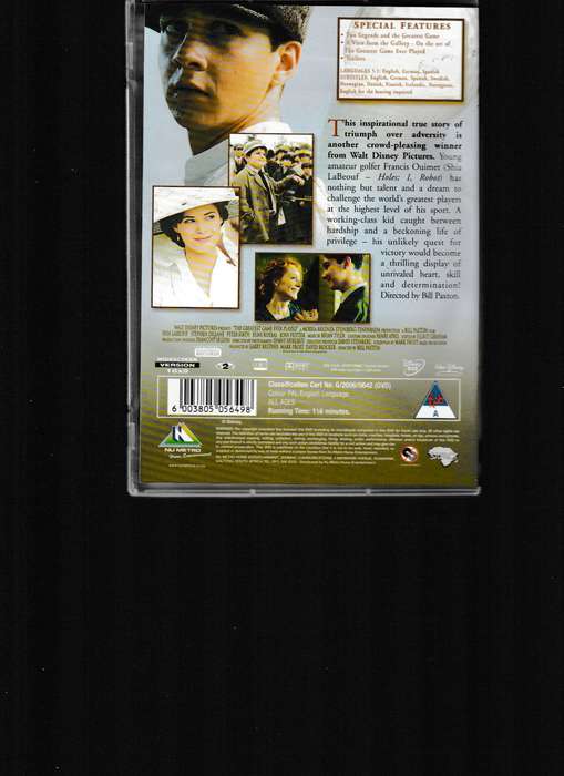 THE GREATEST GAME EVER PLAYED DVD