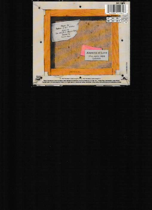 ASPECTS OF LOVE, ANDREW LLOYD WEBBER , 17 APRIL 1989 LONDON CD