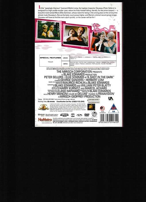 A SHOT IN THE DARK DVD