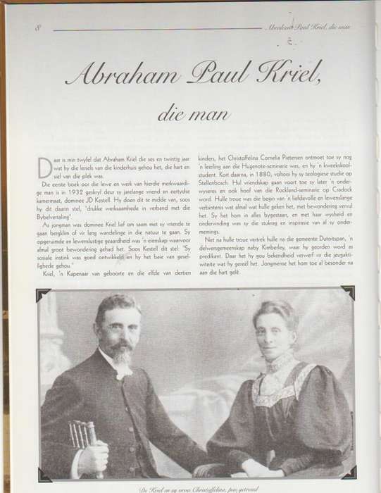 ABRAHAM KRIEL MARIA KLOPPERS KINDERHUIS 1902-2002
