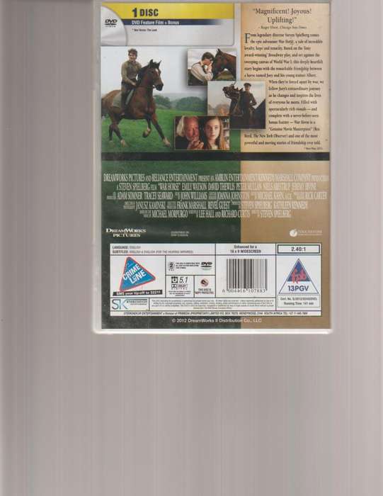WAR HORSE DVD