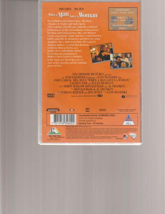 WHEN A MAN LOVES A WOMAN DVD