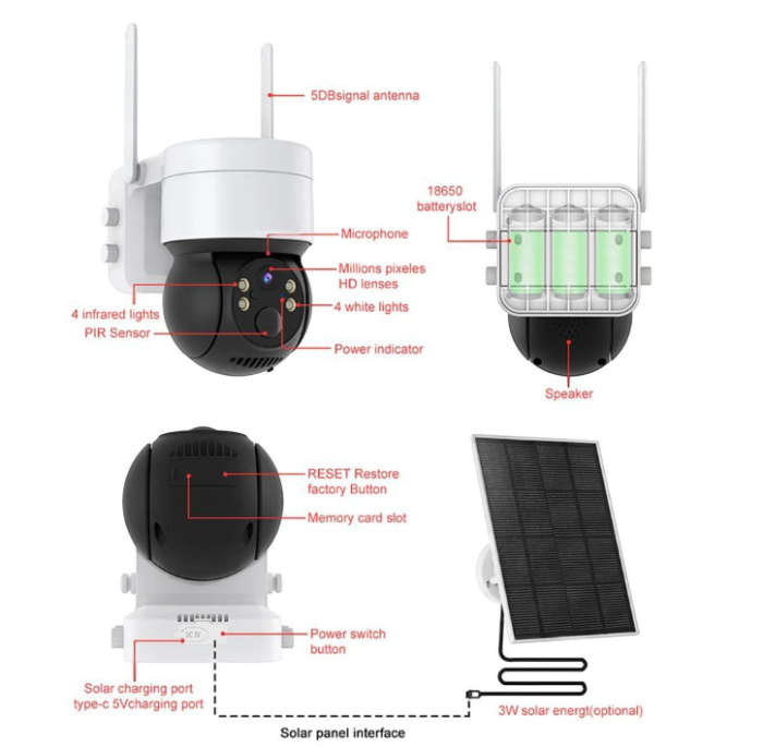 Solar Powered Surveillance Camera With PIR Human Detection(ALARM SPEAKER NOT WORKING)