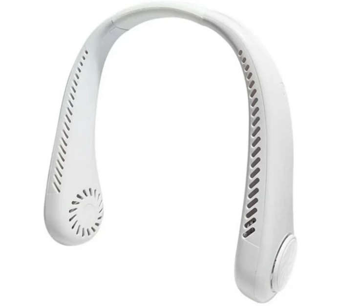 Mini Hanging Neck Fan,USB Rechargeable ,Air Cooler Portable Bladeless Fan - WHITE