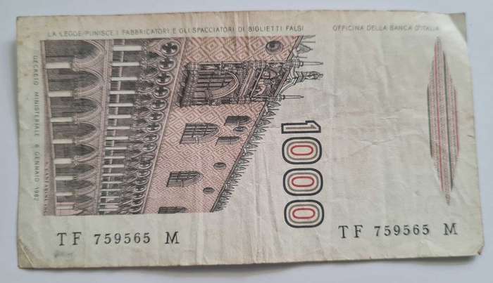 Bank of Italy 1000 Lira