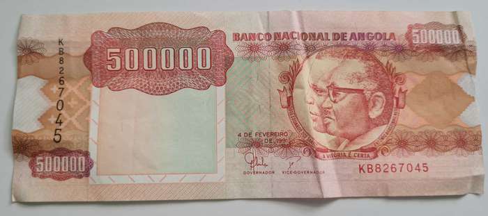 Angolan 500 000 Kwanzas 1991 circulated note
