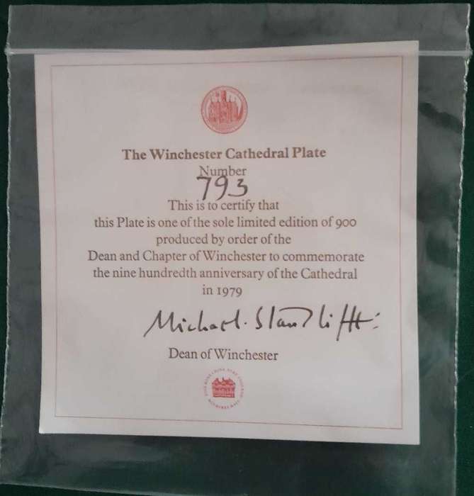 Winchester Cathederal commemorative plate