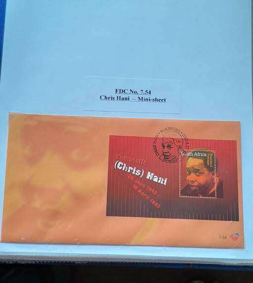 South Africa FDC No 7.54 Chris Hani Mini-Sheet