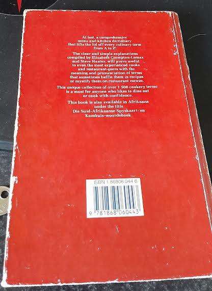 The South African Menu&Kitchen Dictionary Hardcover and Autographed