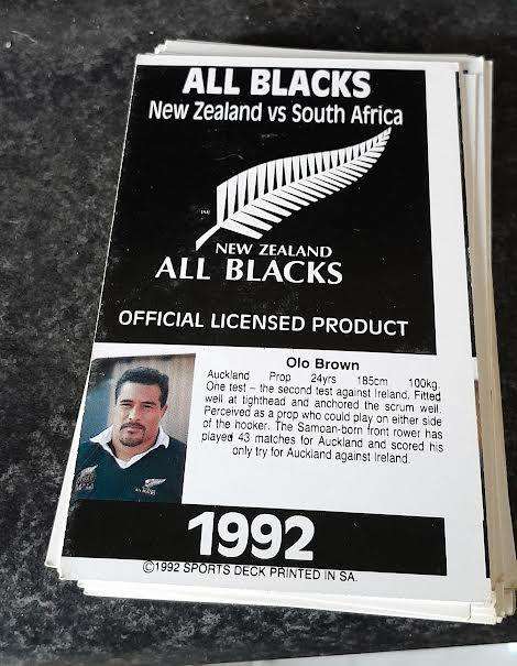 Sports Deck Rugby Cards All Blacks New Zealand vs South Africa