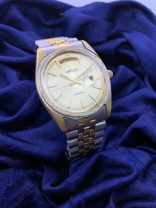 Vintage Men's LANCO Presidential Day-Date Watch [Partially Working- Requires Servicing]