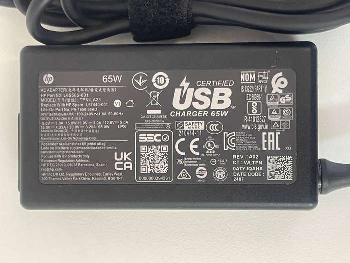 HP 65W USB-C Type C Laptop AC Adapter Charger W/ SA Clover Plug
