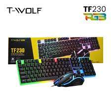 T-Wolf Rainbow Backlit Gaming Keyboard and Mouse Set - TF230