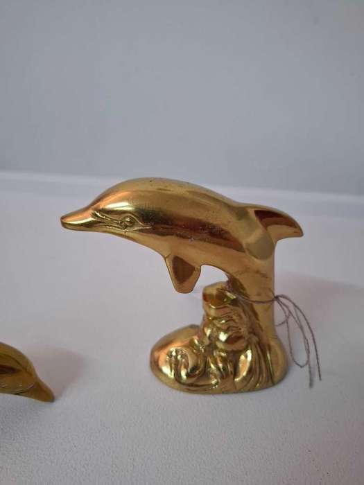 Brass dolphin set of 2