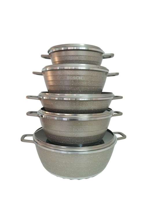 10 Piece Bosch Non Stick Pot Set - Gold