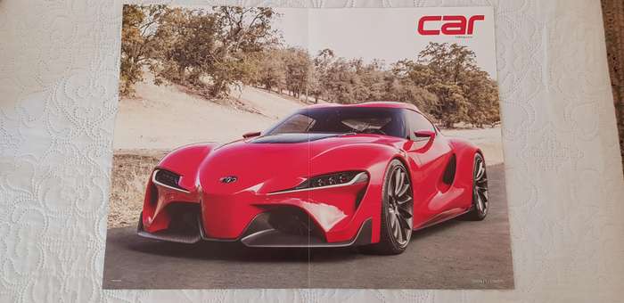 EIGHT LARGE MOTORCAR POSTERS OF POPULAR SPORTS CARS OF RECENT YEARS.