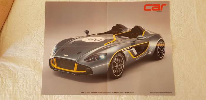 EIGHT LARGE MOTORCAR POSTERS OF POPULAR SPORTS CARS OF RECENT YEARS.