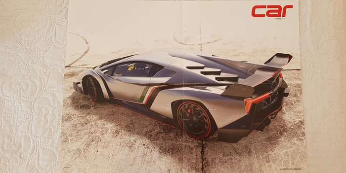 EIGHT LARGE MOTORCAR POSTERS OF POPULAR SPORTS CARS OF RECENT YEARS.