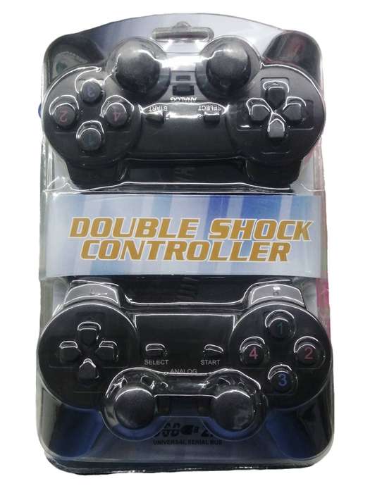 2x USB Wired Double Shock Gamepads for PC  Dual Vibration Controllers  Plug & Play